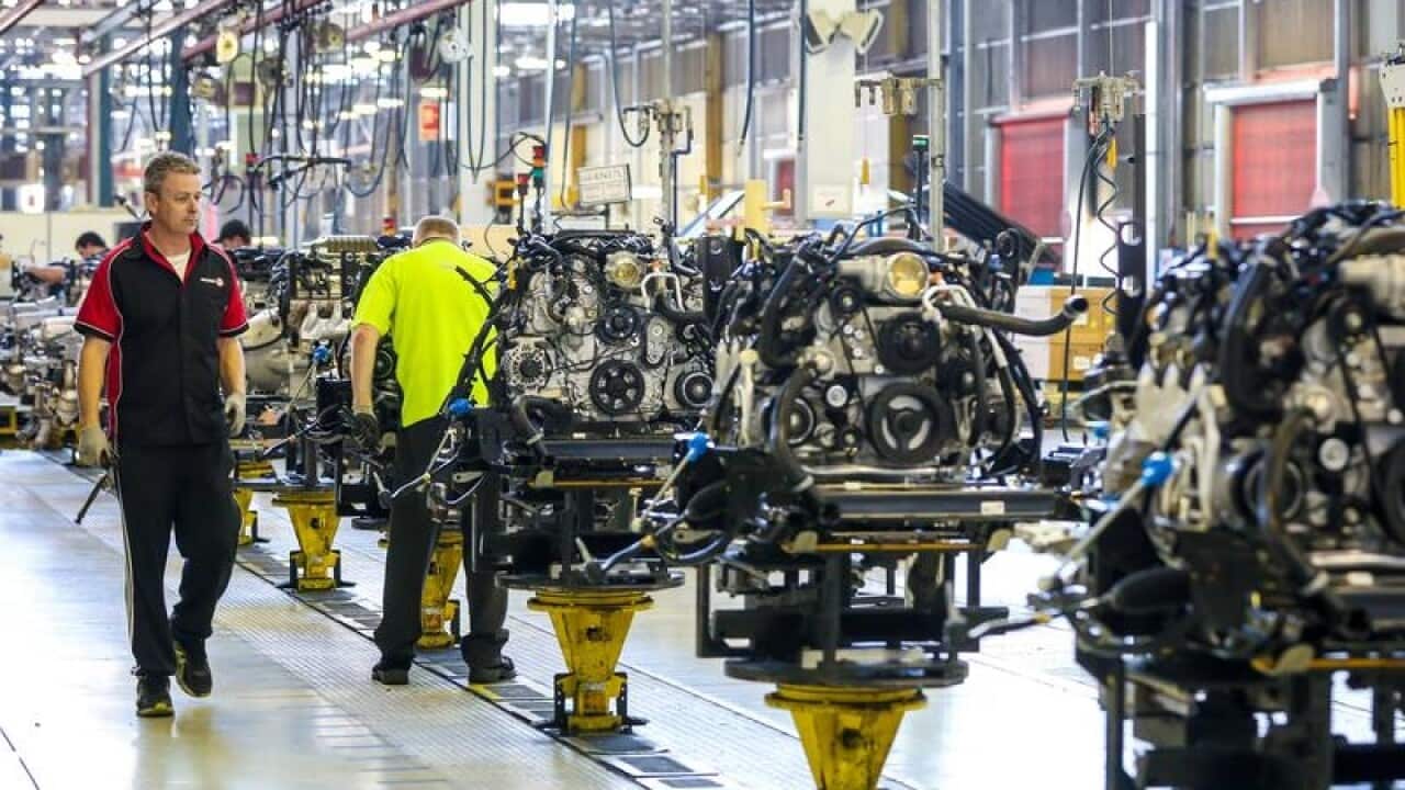 The Holden factory assembly line in Adelaide before it closed.
