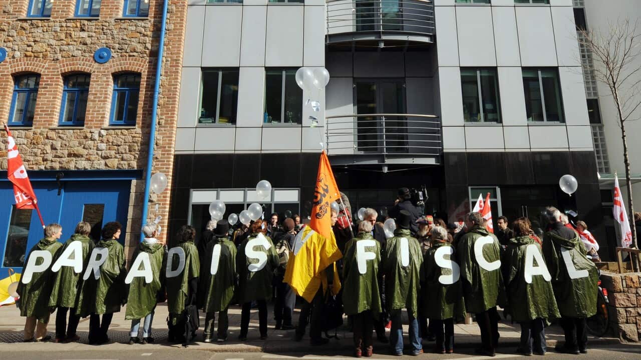 A protest in 2009 in the town of St Helier on Jersey, calling for tax reforms