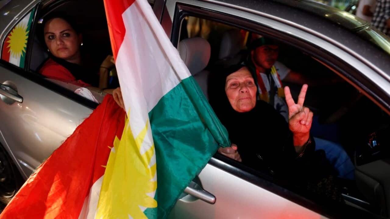 Celebrations in Erbil after the referendum
