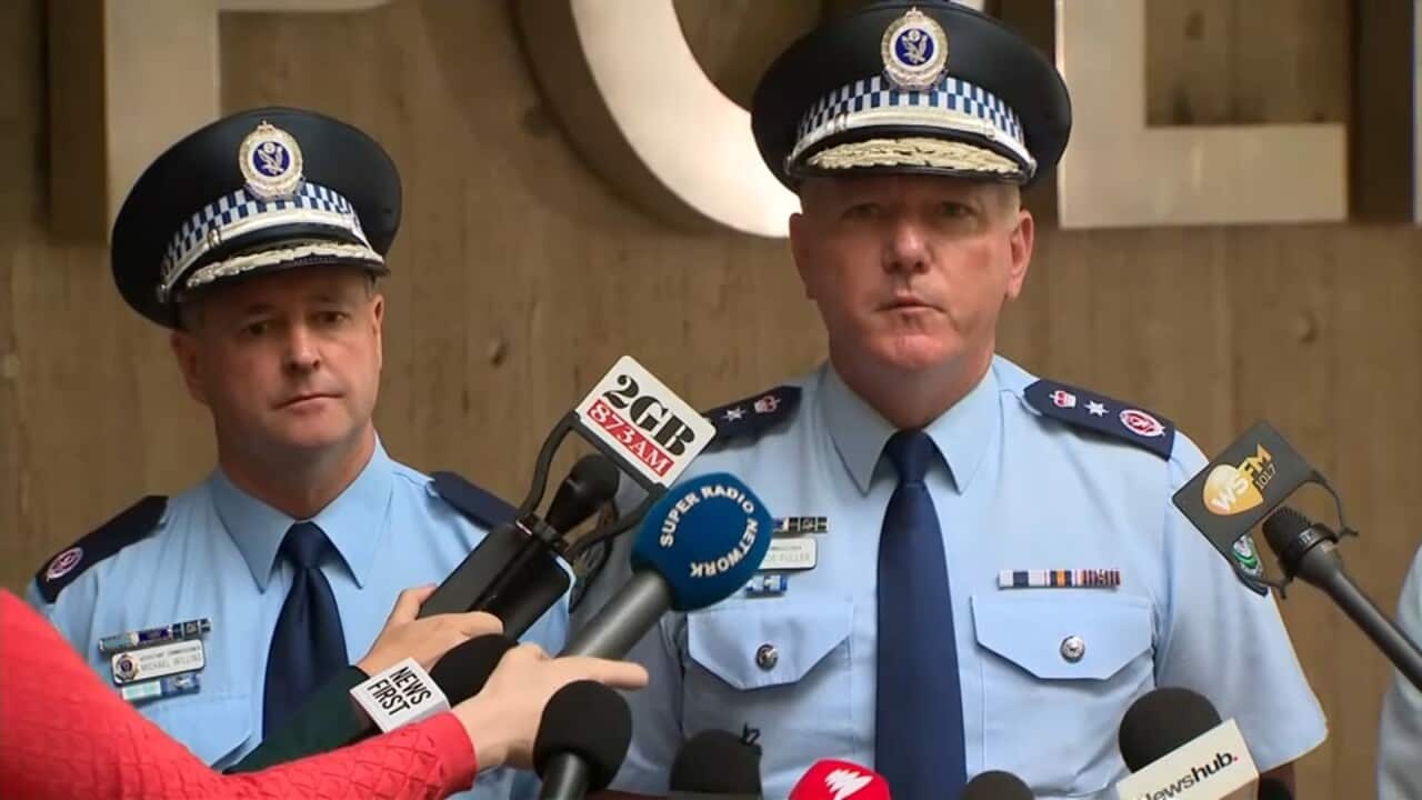 Police Commissioner Mick Fuller speaks to media.