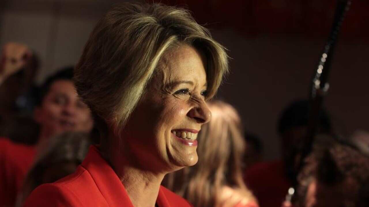 Labor's candidate Kristina Keneally reacts as she concedes defeat.