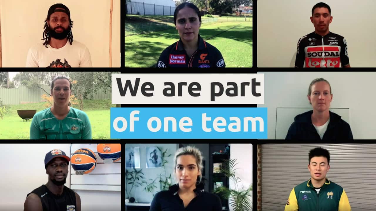 Patty Mills, Haneen Zreika, Caleb Ewan, Meg Lanning, Heming Hu, Madison de Rozario, Majok Deng, Lydia Williams.