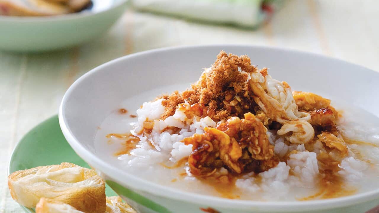 Pork floss congee