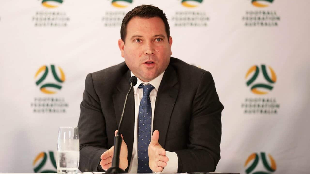 Football Australia CEO James Johnson addresses the media