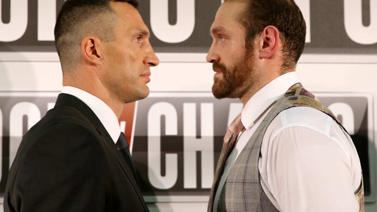 Wladimir Klitschko (left) and Tyson Fury