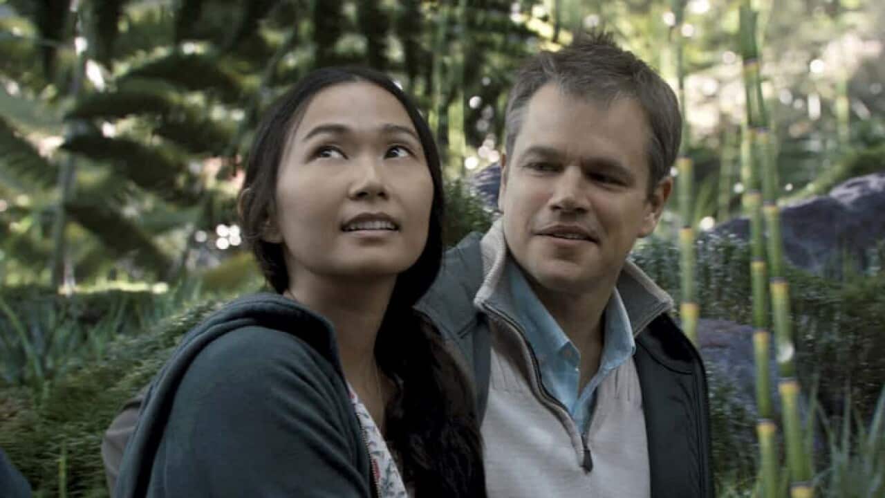 Hồng Châu trong vai Ngọc Lan cùng với Matt Damon trong vai Paul Safranek