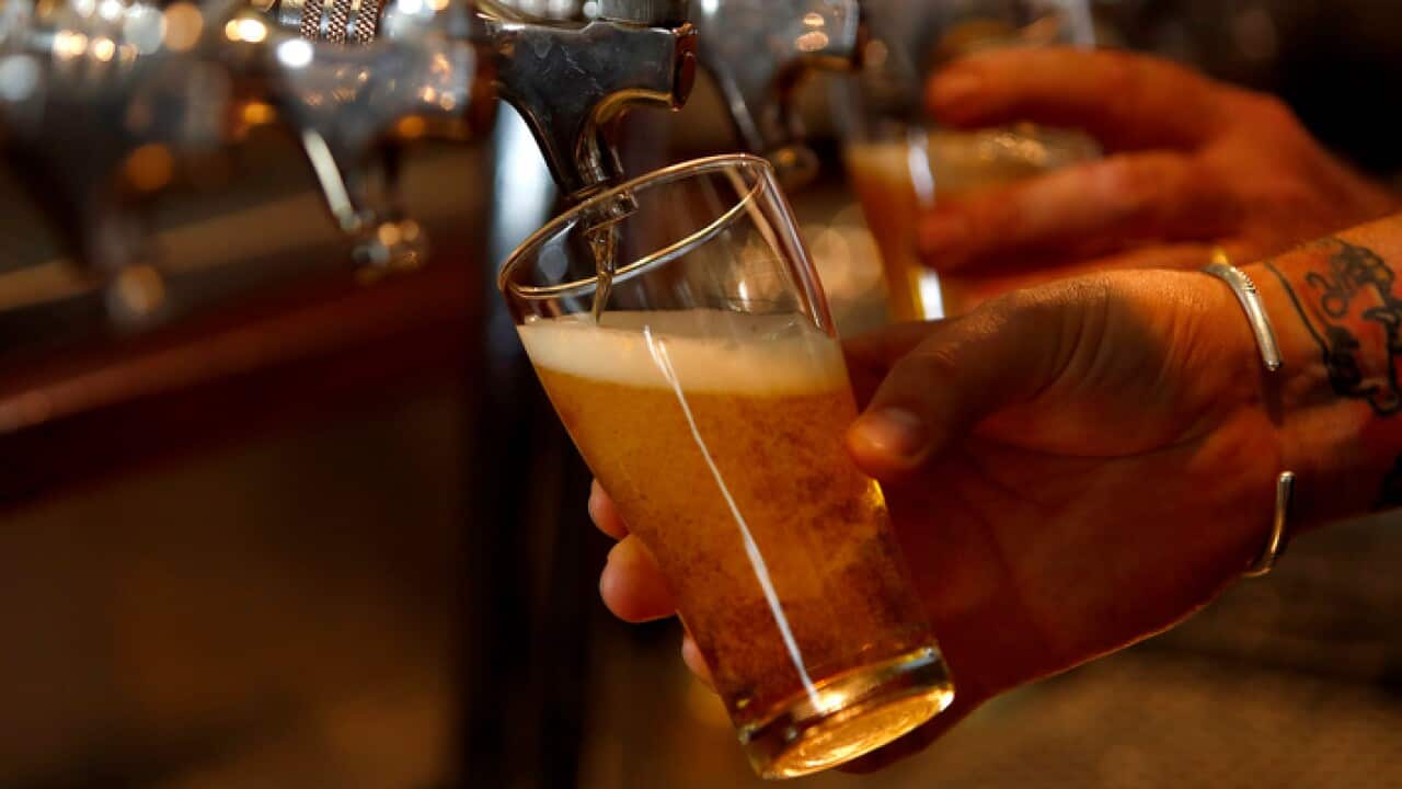 A beer being poured