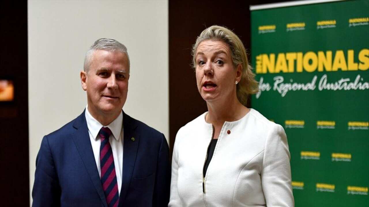 Kiongozi wa chama cha Nationals Michael McCormack na naibu wake Bridget McKenzie