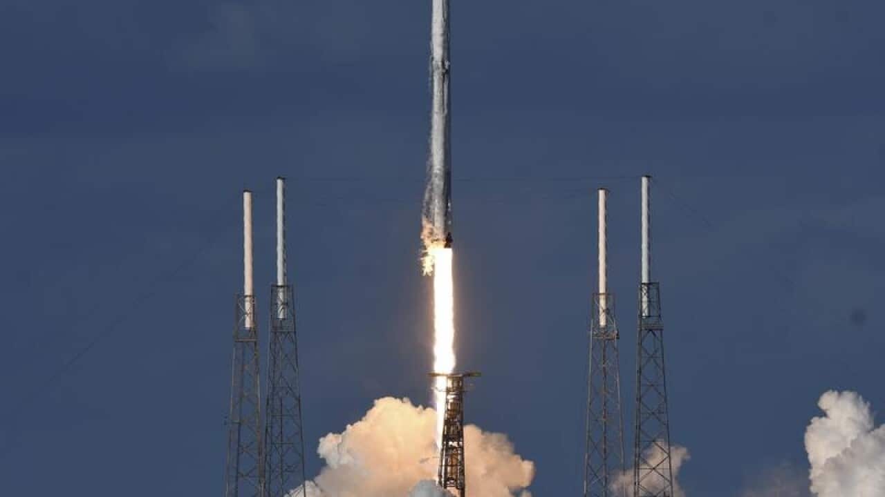 A SpaceX Falcon 9 rocket lifts off from Complex 41 at Cape Canaveral.