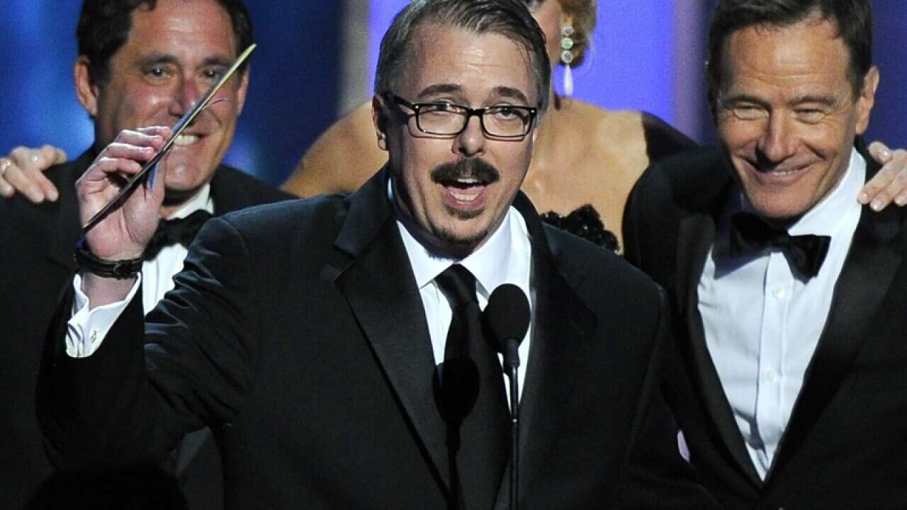 Vince Gilligan accepts the award for at the Emmy Awards