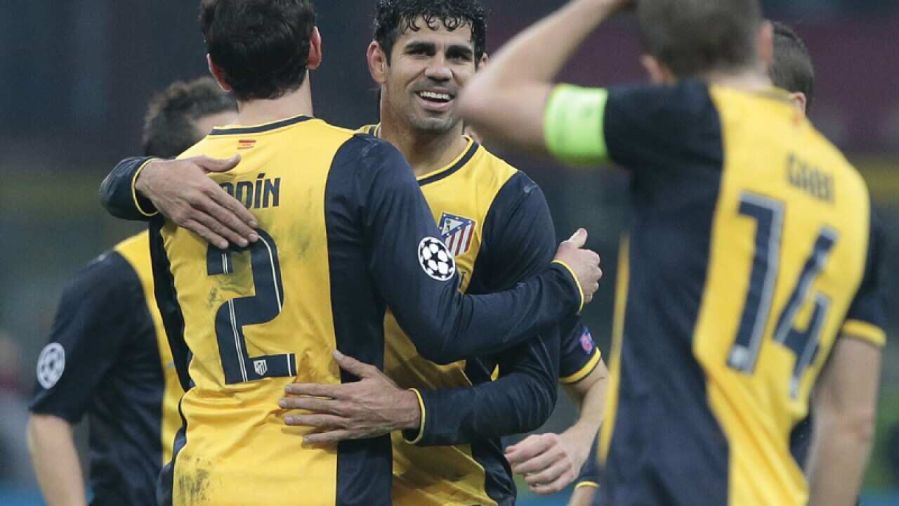 Atletico Madrid players celebrate
