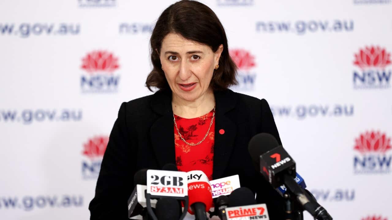 NSW Premier Gladys Berejiklian addresses the media