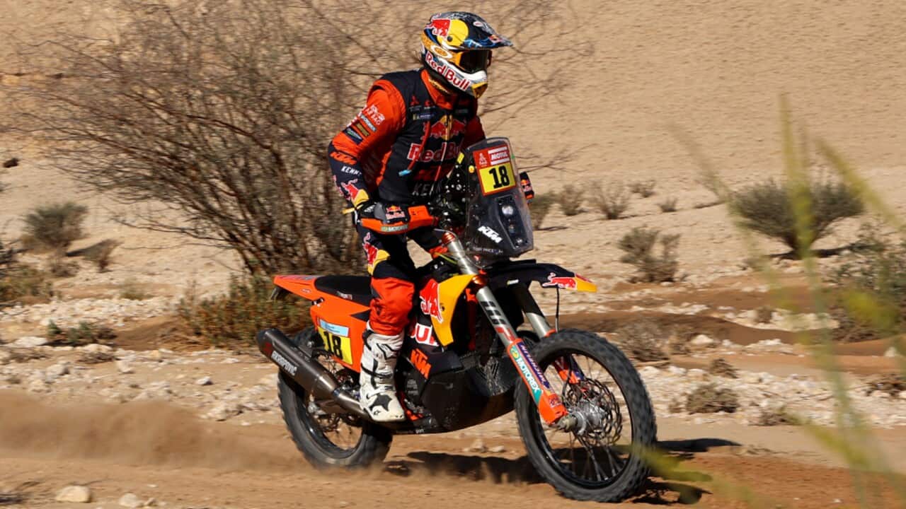 Toby Price competing in the Dakar Rally