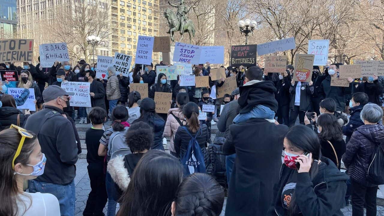 An anti-racism protest in New York City