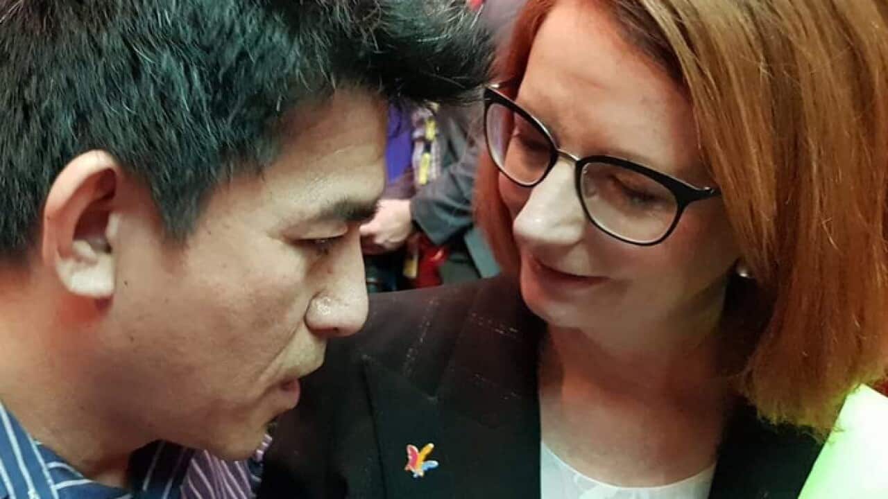 Thao Dinh was consoled by Former Prime Minister Julia Gillard