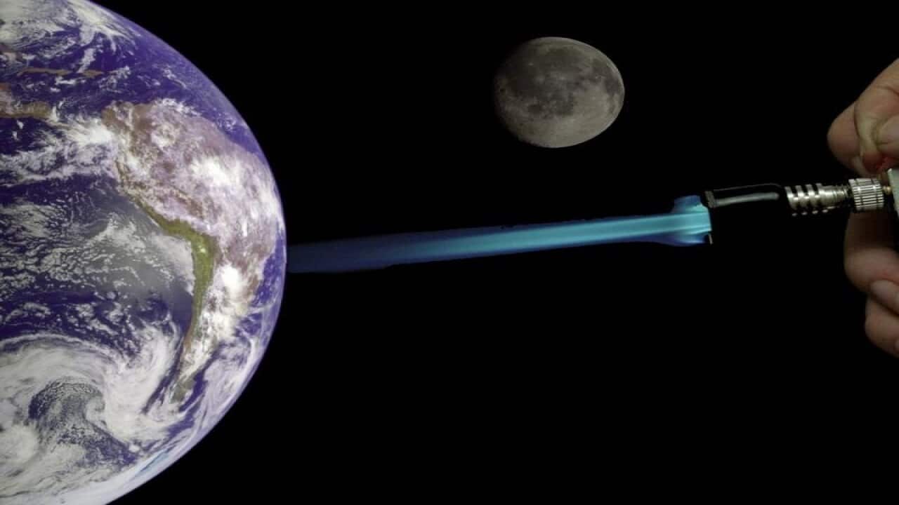 Photo montage representing global warming