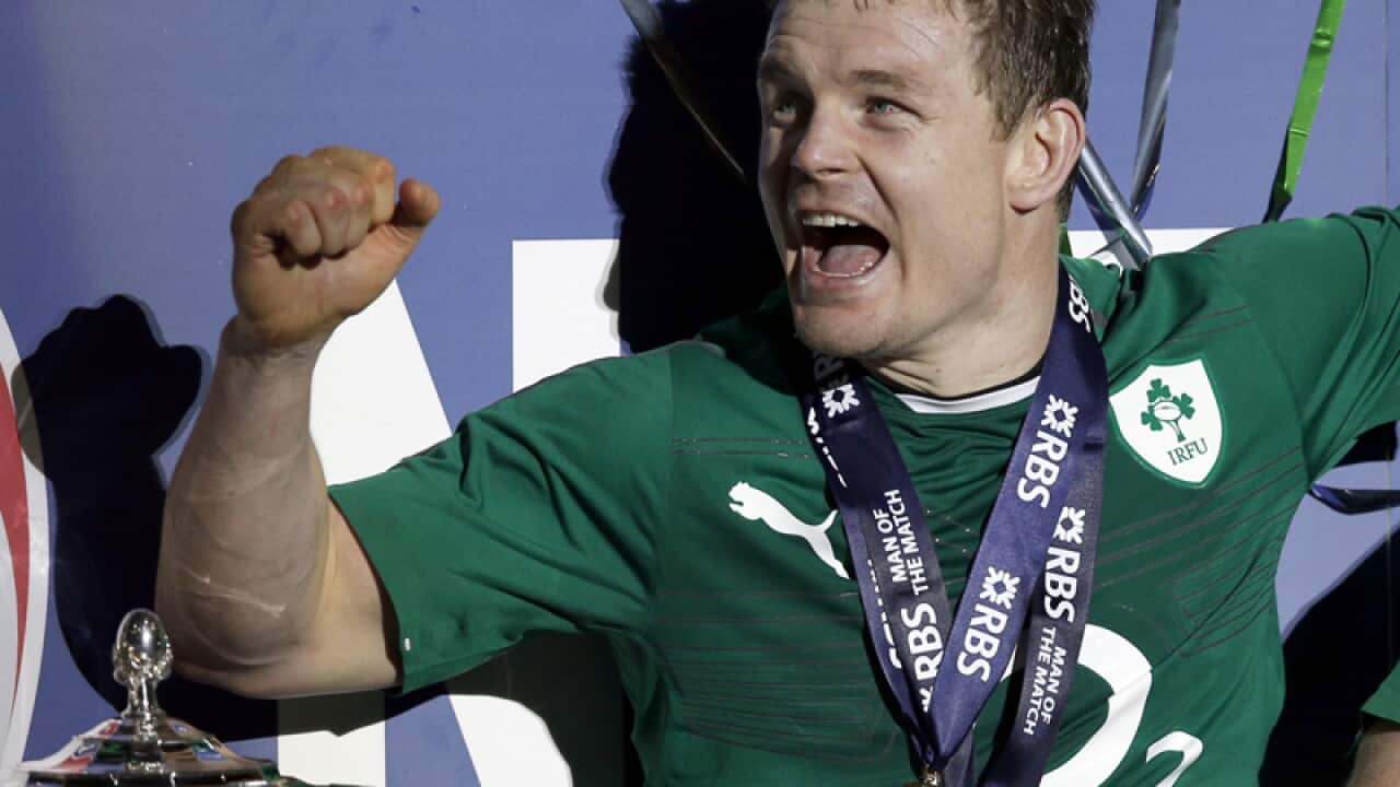 Ireland's Brian O'Driscoll after winning the Six Nations Rugby title