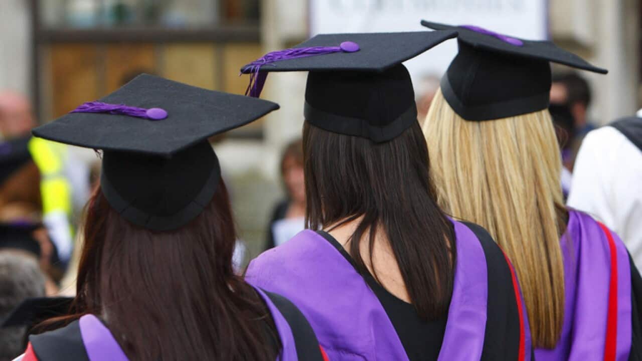 File photo dated 16/07/08 of university graduates, as new research by The Institute of Student Employers (ISE) shows that employers are expected to increase the number of jobs for graduates by 11\% this year.. Issue date: Thursday January 11, 2018. A stud