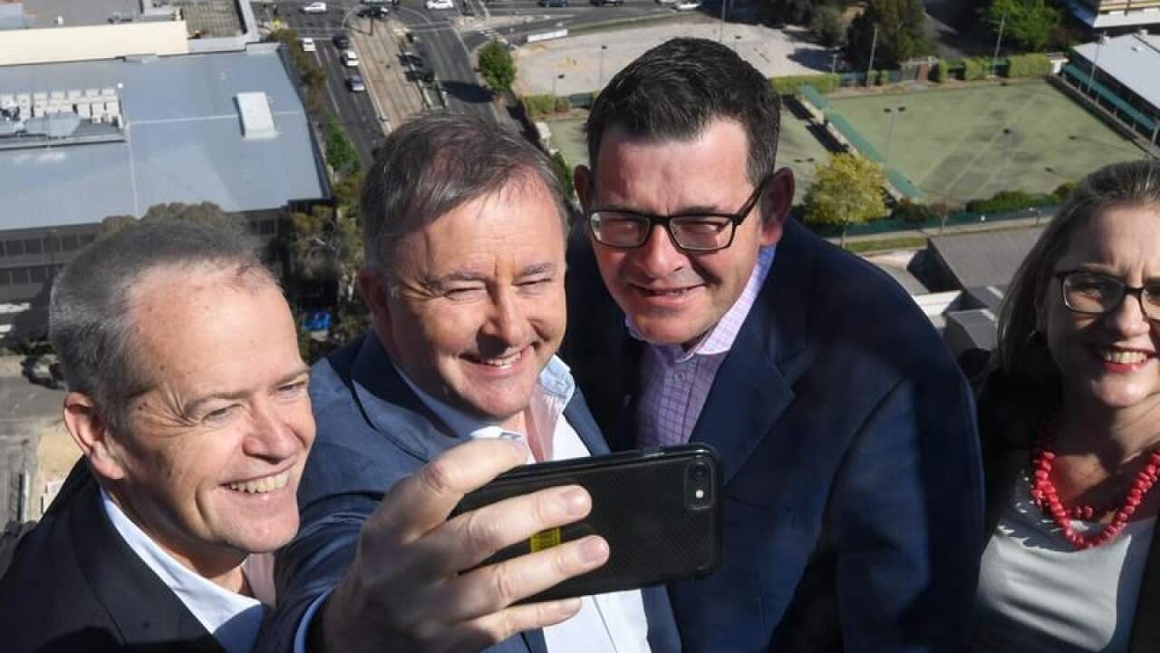 Bill Shorten, Daniel Andrews, Jacinta Allan and Anthony Albanese