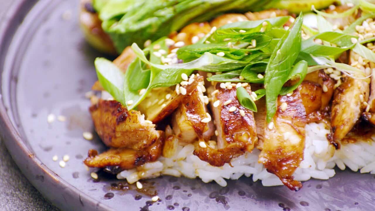 Grilled chicken and bok choy
