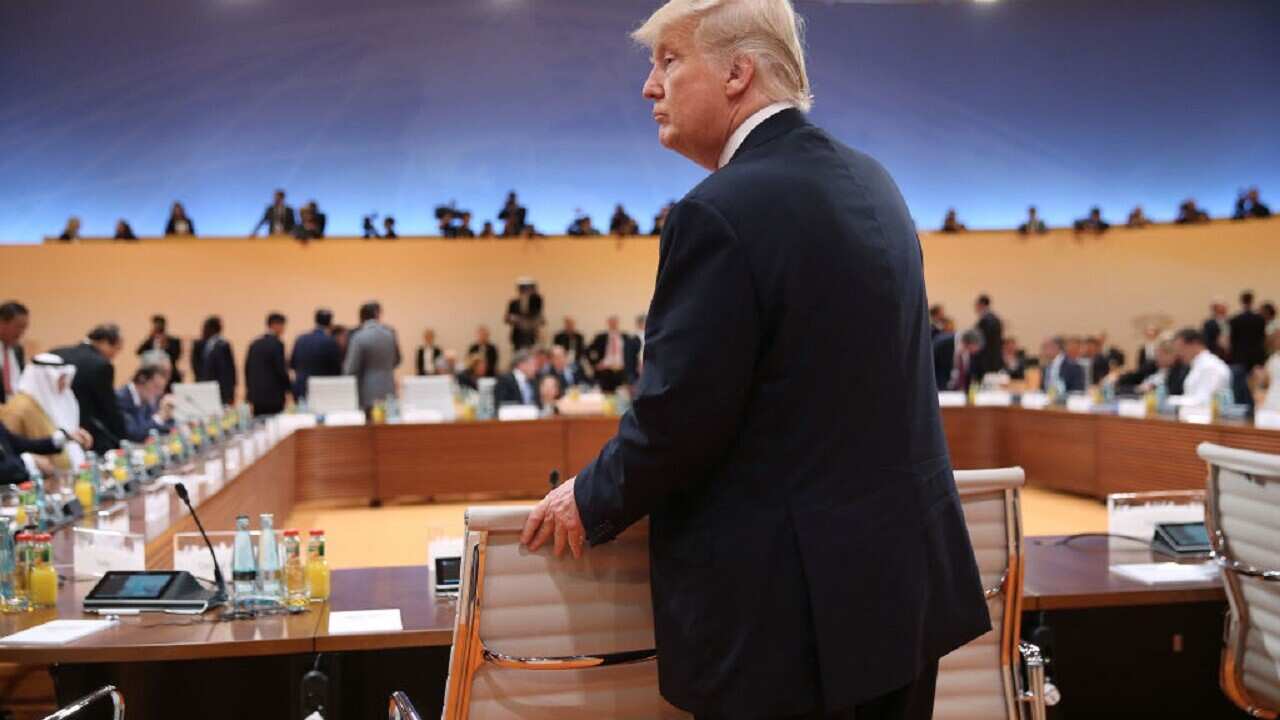 US President Donald Trump at the G20 Summit, Hamburg, Germany.