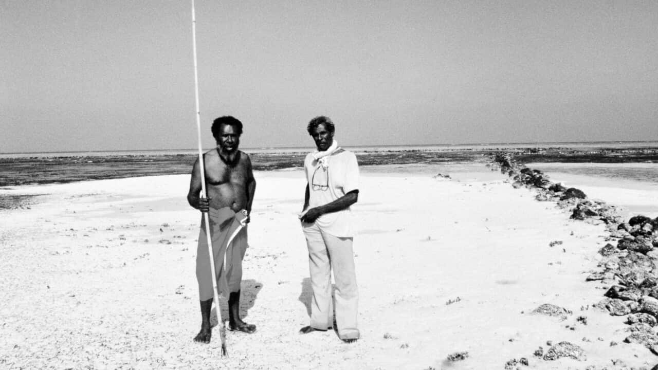 Eddie Mabo and Jack Wailu in 1990