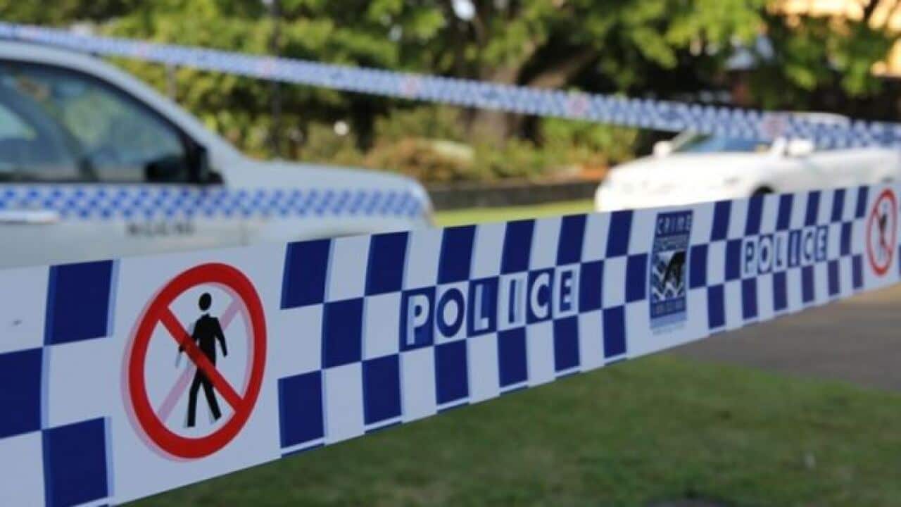 Police investigate a crime scene 