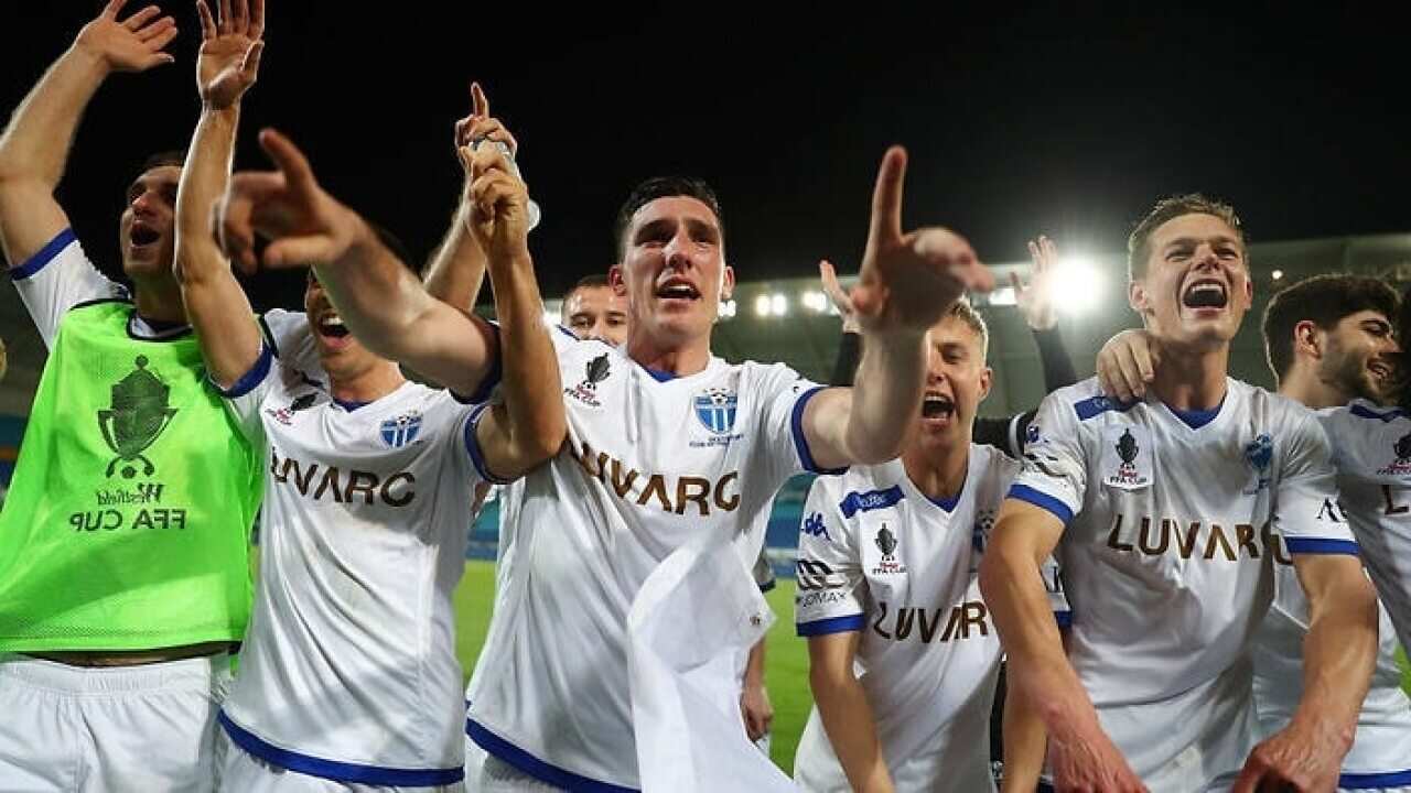 South Melbourne FC during the FFA Cup Quarter Final match between Gold Coast City FC and South Melbourne September 20, 2017.
