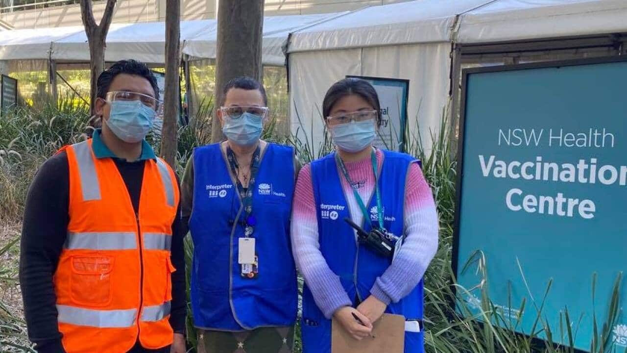 Interpreter at NSW Health Roza Alpert and her colleagues