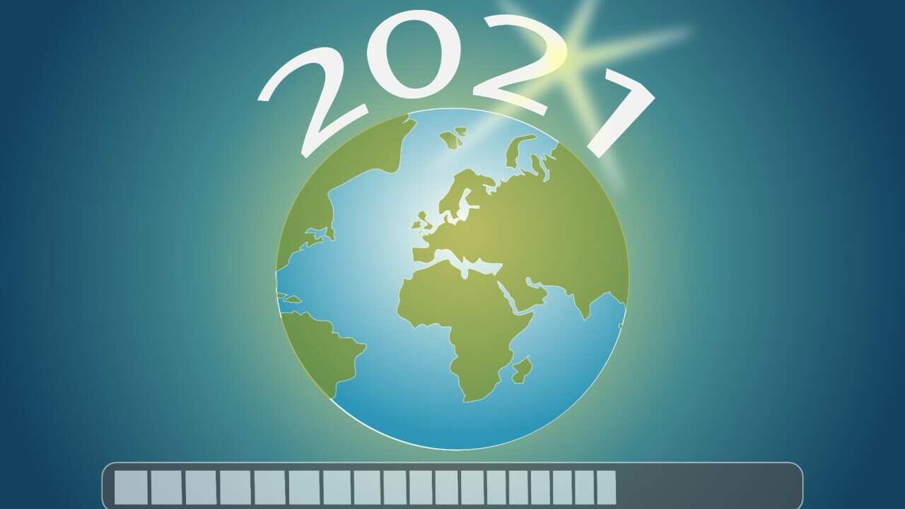 Lockdown 2021 Global Pandemic Background on World Map