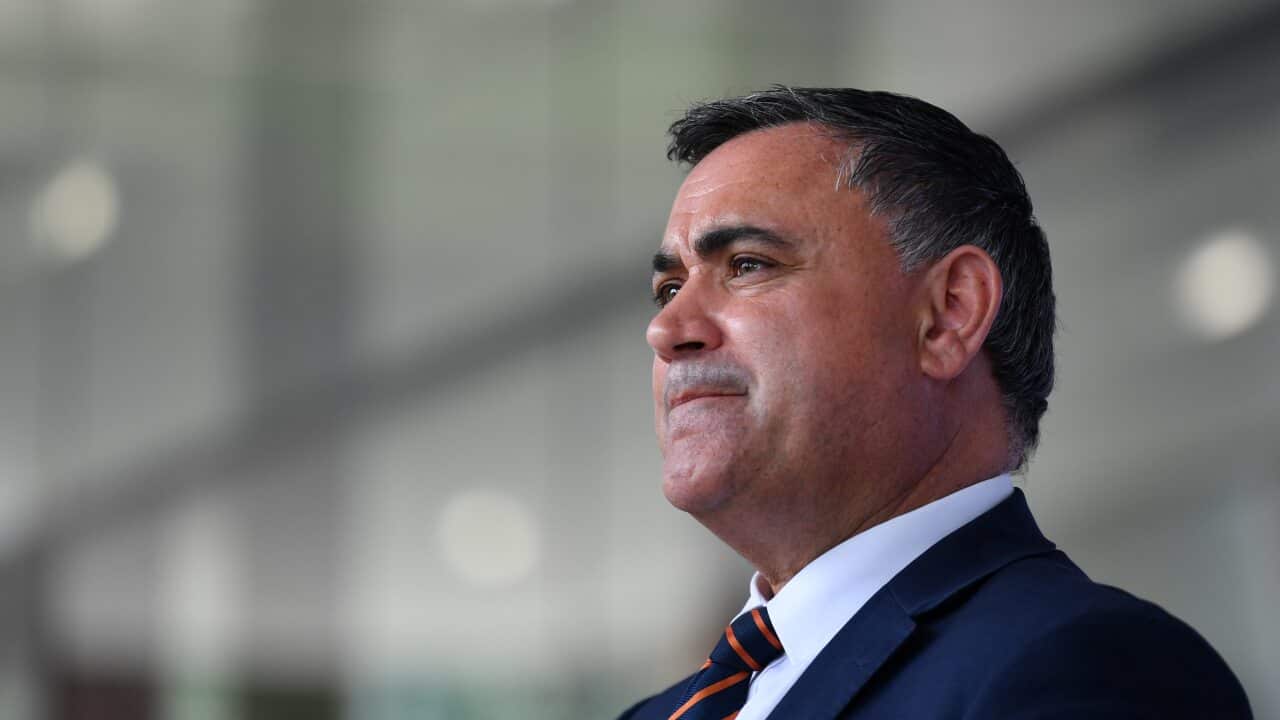 Acting Premier John Barilaro addresses the media in Sydney on Monday, 4 January, 2021.