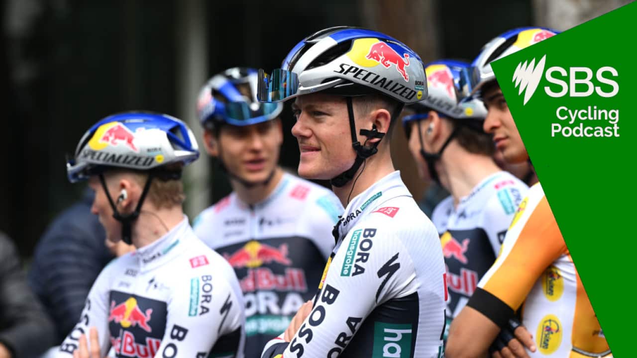 RICCIONE, ITALY - MARCH 26: Luke Tuckwell of Australia and Team Red Bull - BORA - hansgrohe Rookies prior to the 39th Settimana Internazionale Coppi e Bartali 2025, Stage 2 a 163.9km stage from Riccione to Sogliano al Rubicone 375m on March 26, 2025 in Riccione, Italy. (Photo by Dario Belingheri/Getty Images)