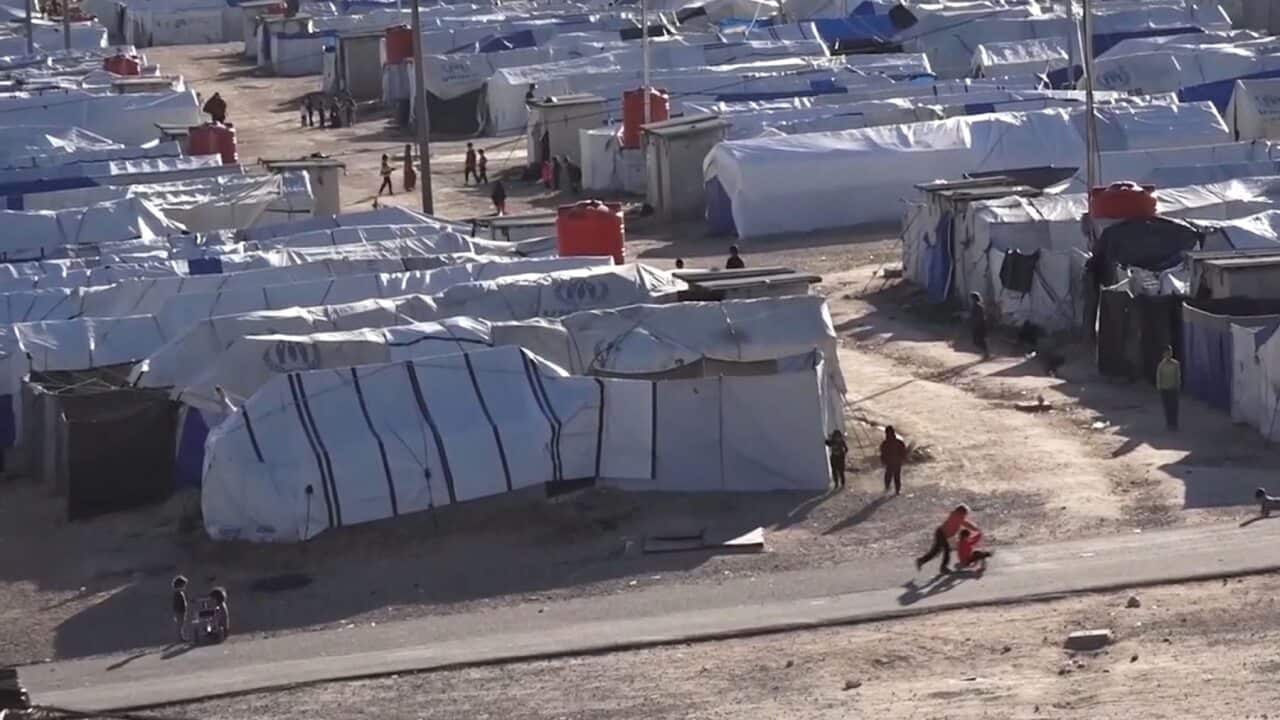 A general view of the Al Roj camp in northeast Syria