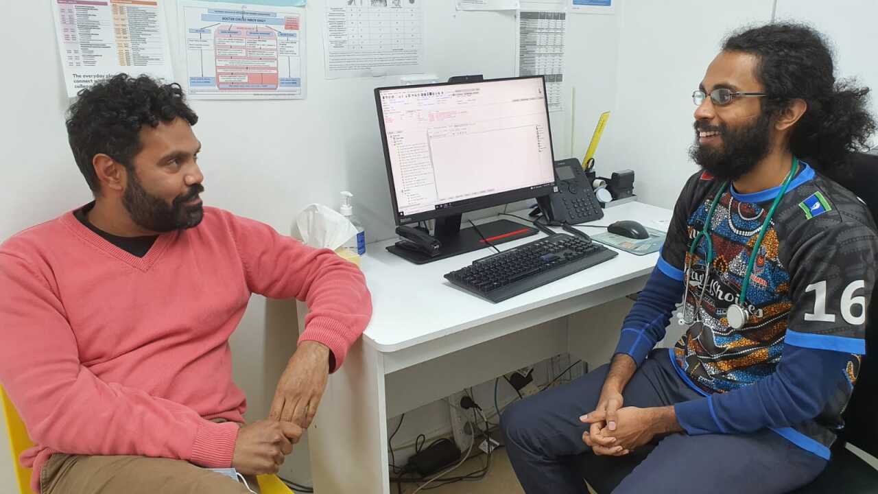 Dr Iyngaran (right) with the Clinic Coordinator at the Aboriginal Medical Service