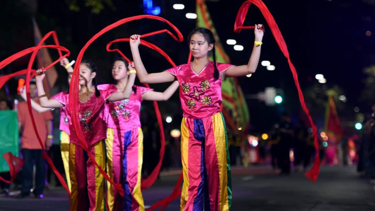 Performers take part in the Chinese New Year Twilight Parade in Sydney