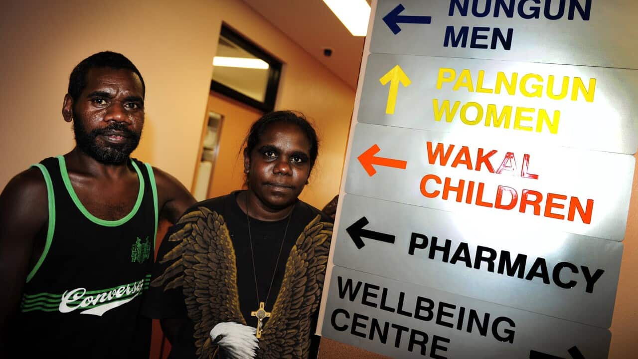 A couple at a health clinic in Darwin