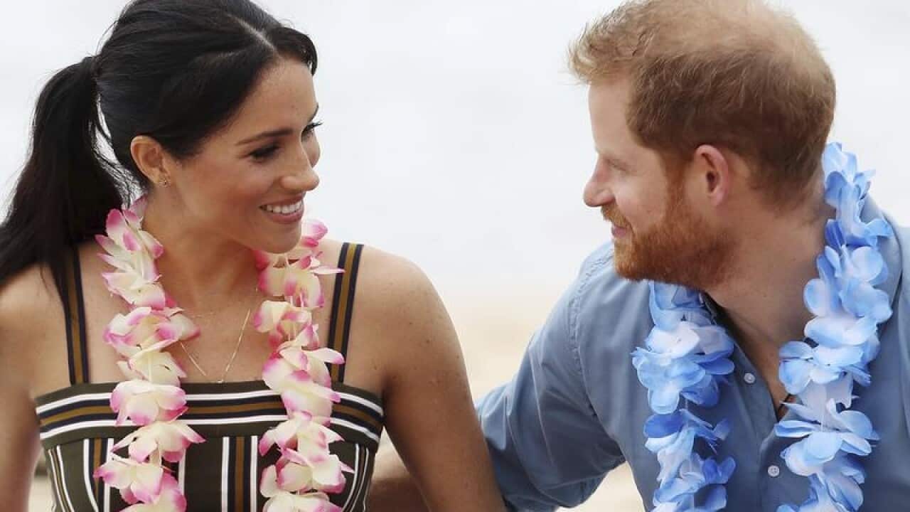Meghan and Harry at Bondi Beach during their Australian tour