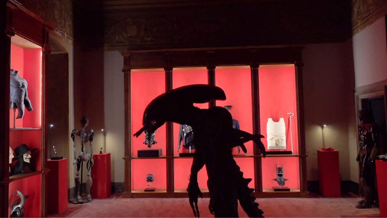 Some of the items at the Theatrum Mundi, including the creature from the movie 'Alien' (AP).jpg