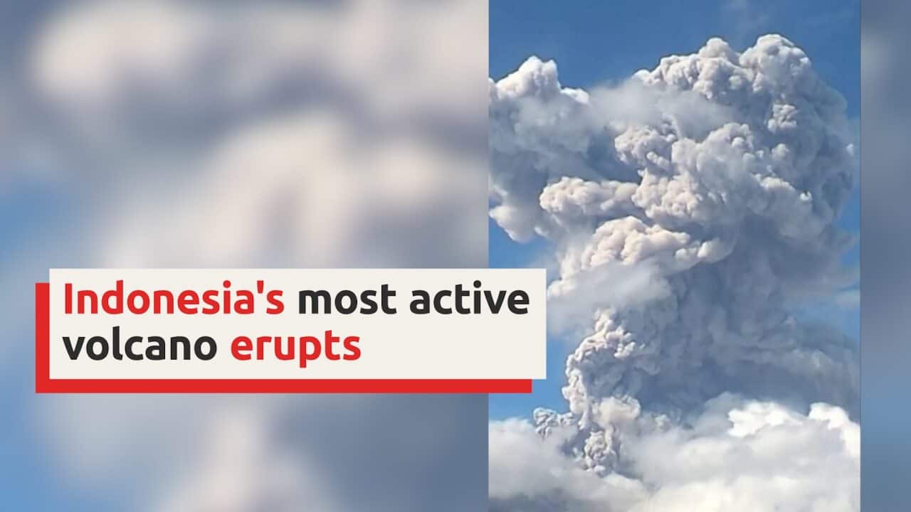 Mount Merapi volcano erupts