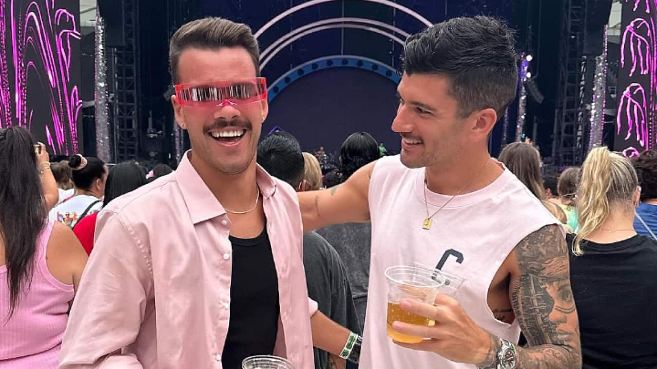 Two men at concert