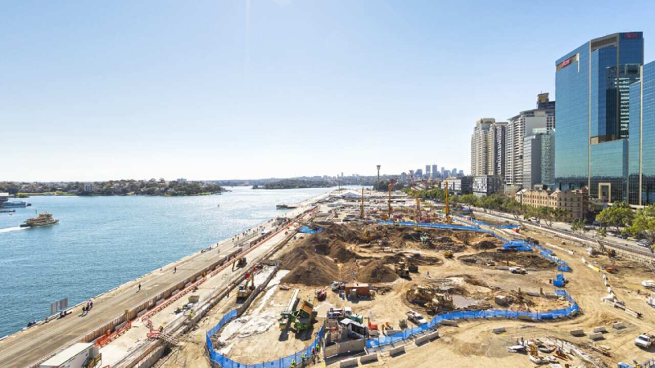 Construction at Barangaroo in Sydney