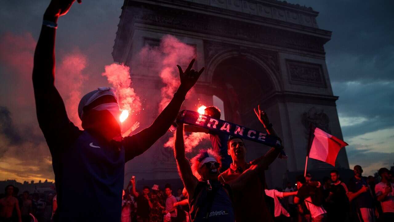 Fans Celebrate The Outcome Of The World Cup Final Between France And Croatia