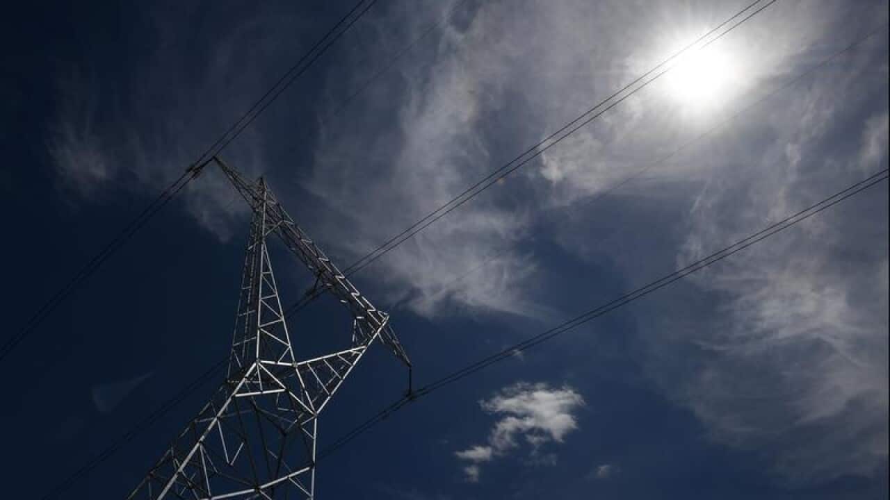 High voltage electricity towers are seen at Marsden Park
