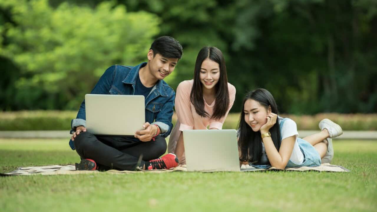 Student in a Park