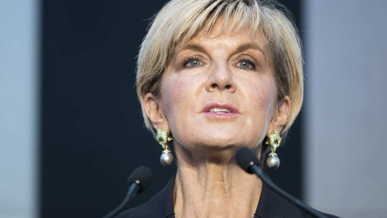 Julie Bishop speaks at the Australia New Zealand Leadership Forum.