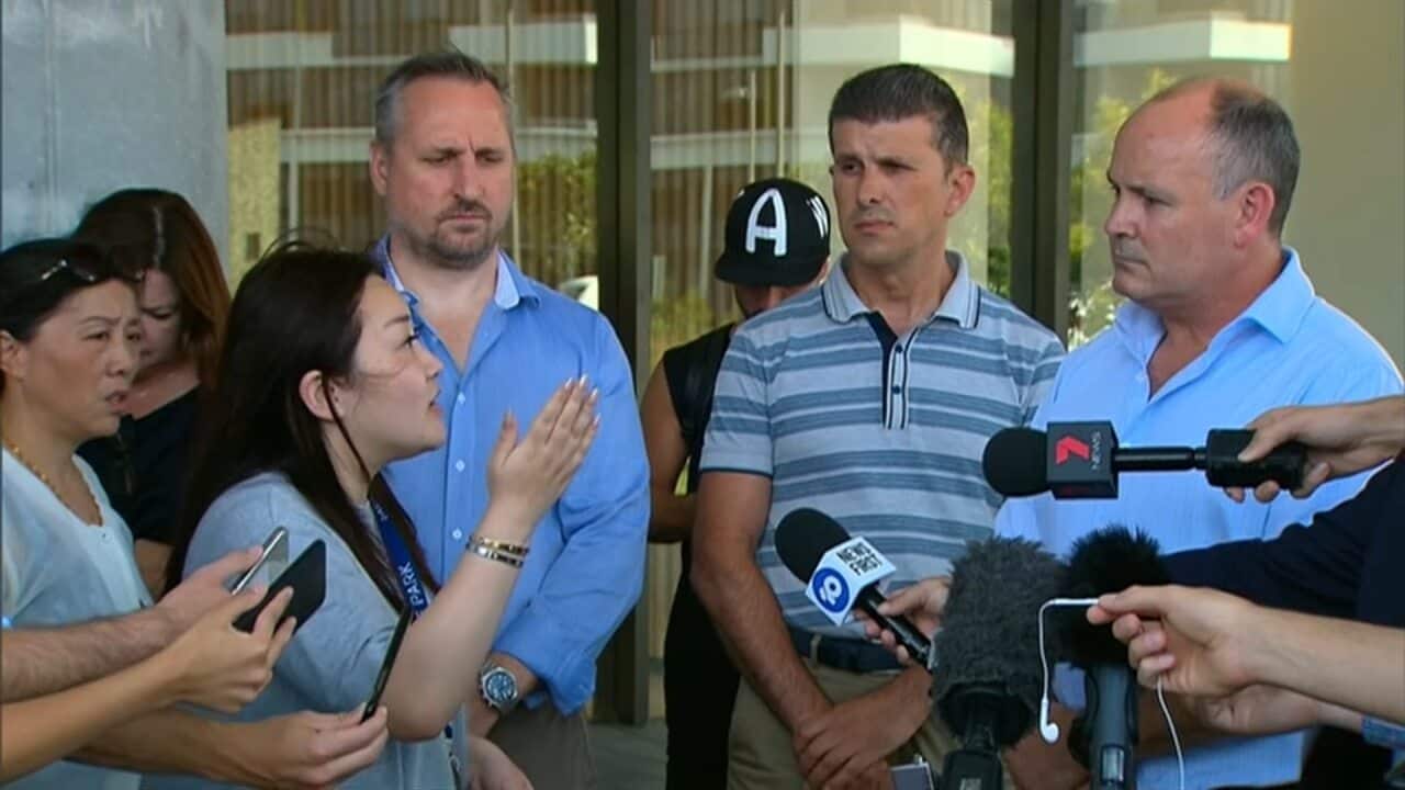 An angry resident confronts Guy Templeton from global engineering firm WSP.