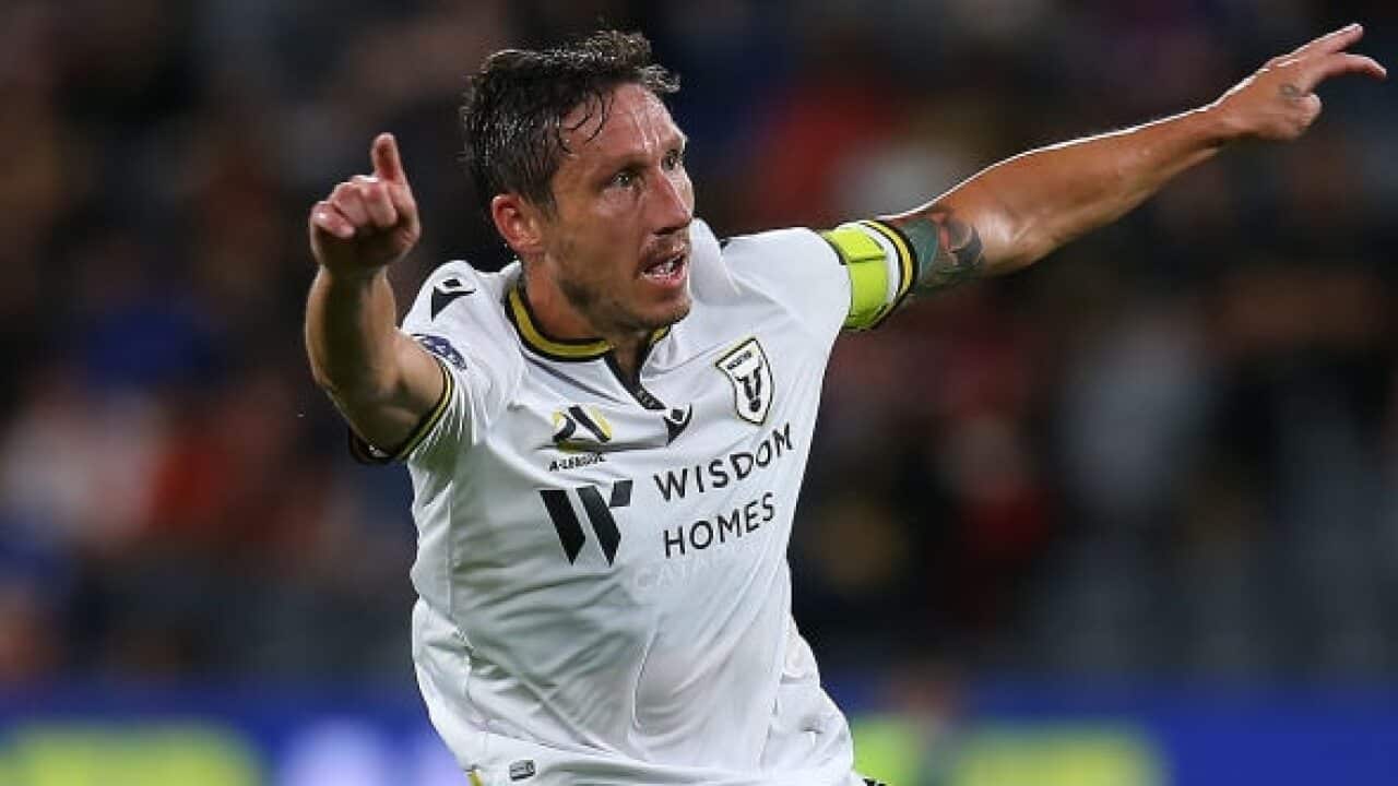 Mark Milligan in action for Macarthur FC
