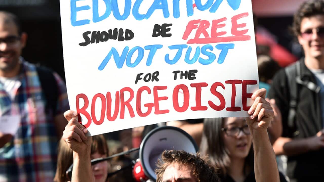 University students protest in Melbourne