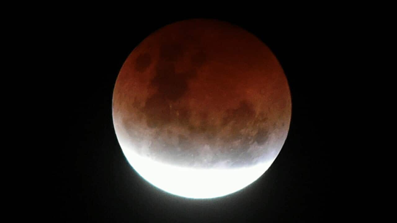 The end of a total lunar eclipse