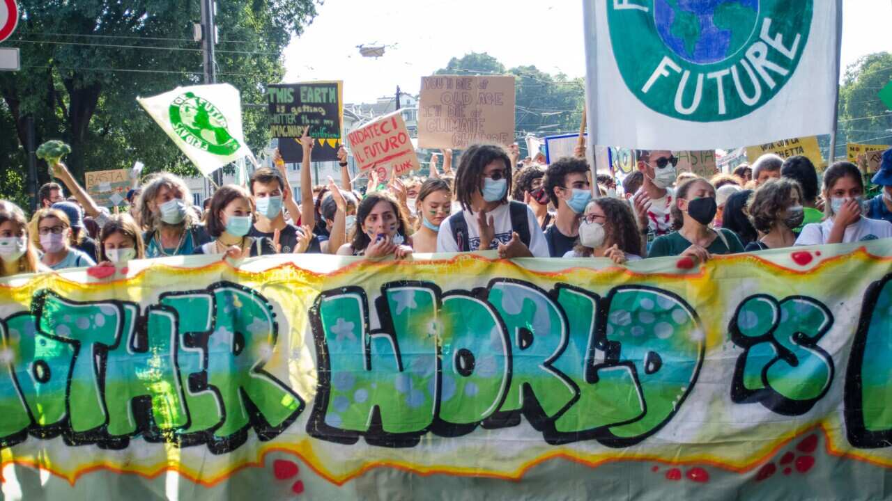 A global climate justice march in Milan